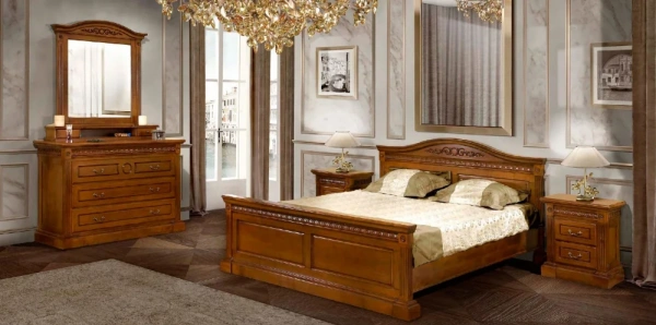 Комод с зеркалом "Венеция" Слоновая кость 767  купить в интернет магазине Мебель из массива. Звоните +7 495 961-63-63 Комоды из массива дерева