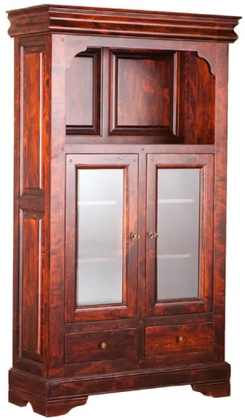 Шкаф с витриной  "Луи Филипп" МО 28.03  купить в интернет магазине Мебель из массива. Звоните +7 495 961-63-63 Луи Филипп